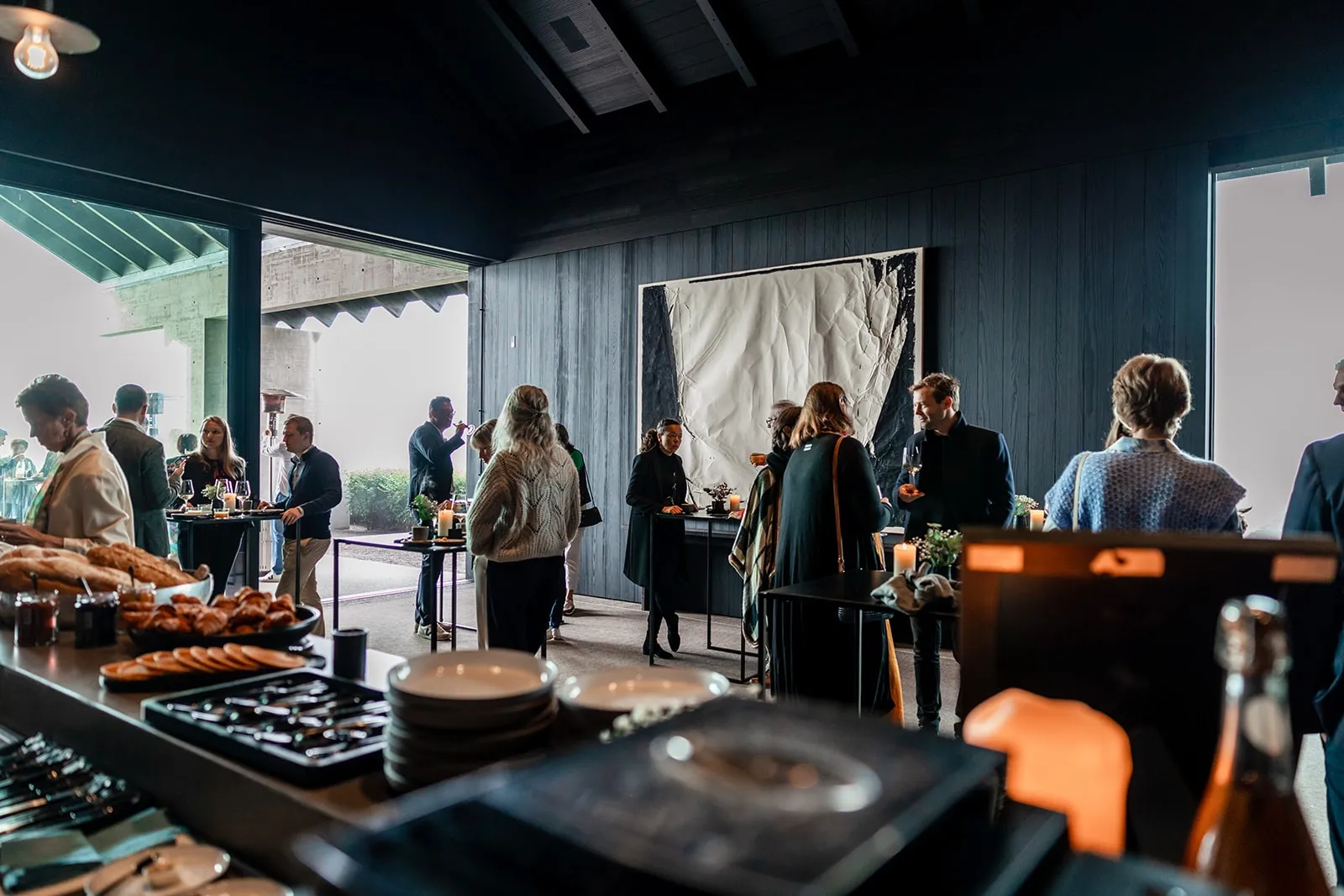 Guests at a corporate event catered by d.ish